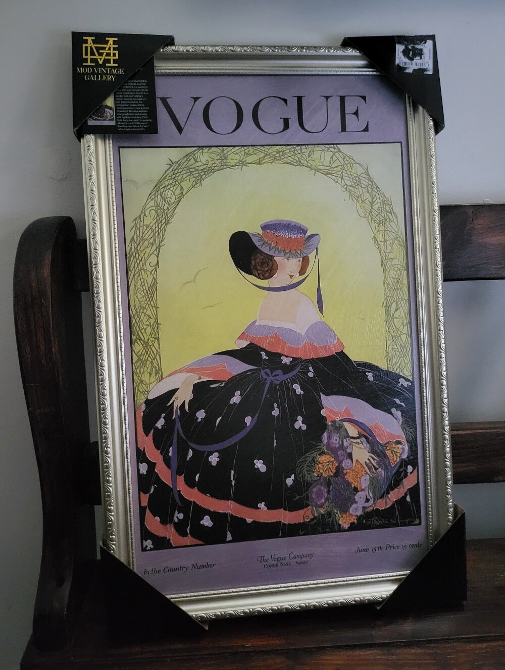Brand New Never Used Vintage Vogue Print June 15 1916 Artwork With Frame